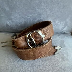 Guess Brown Leather Belt vintage‎